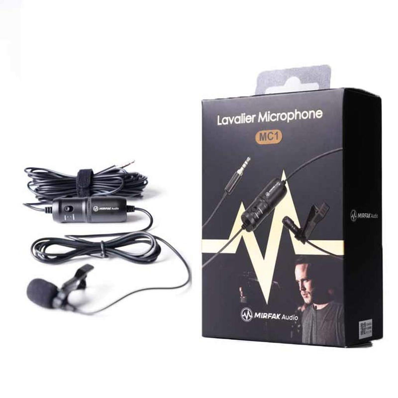 Mirfak MC1 Lavalier Microphone, 3.5mm Output Clip-on lavalier Microphone Compatible with Laptop, Desktop, PC, Mobile Phone, Camcorder, and Audio recorders