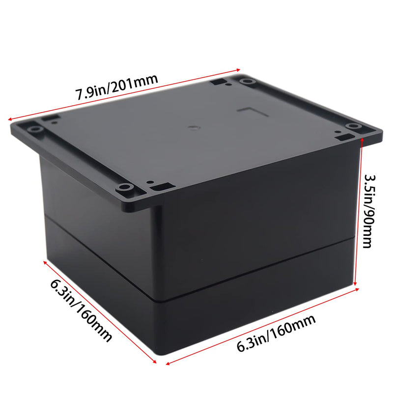 YETLEBOX Watertight Junction Box, IP67 Waterproof Project Box Durable ABS Plastic Electronic Enclosure Case for DIY Electrical Project with Wall Fixed Ear 6.30" x 6.30" x 3.54"(160 x 160 x 90 mm) 6.30" x 6.30" x 3.54"
