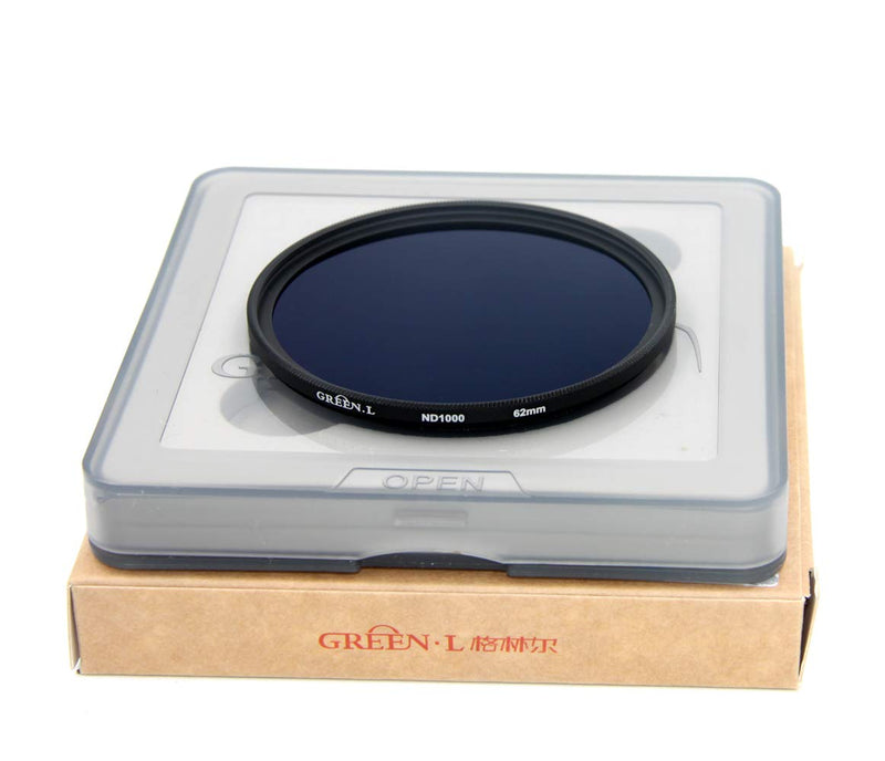 GREEN.L 62mm ND1000 Filter Slim Neutral Density ND Filter Optical Glass 10 Stop