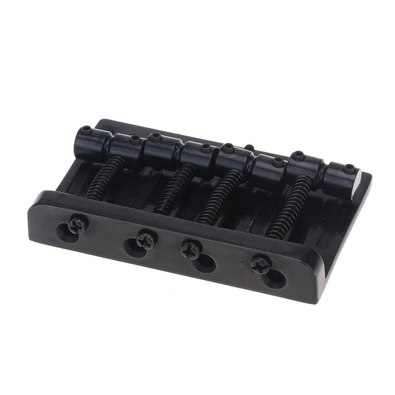 Musiclily Pro 57mm Heavy Duty 4-String Bass Bridge Vintage Brass Saddles for Precision/Jazz Bass, Black