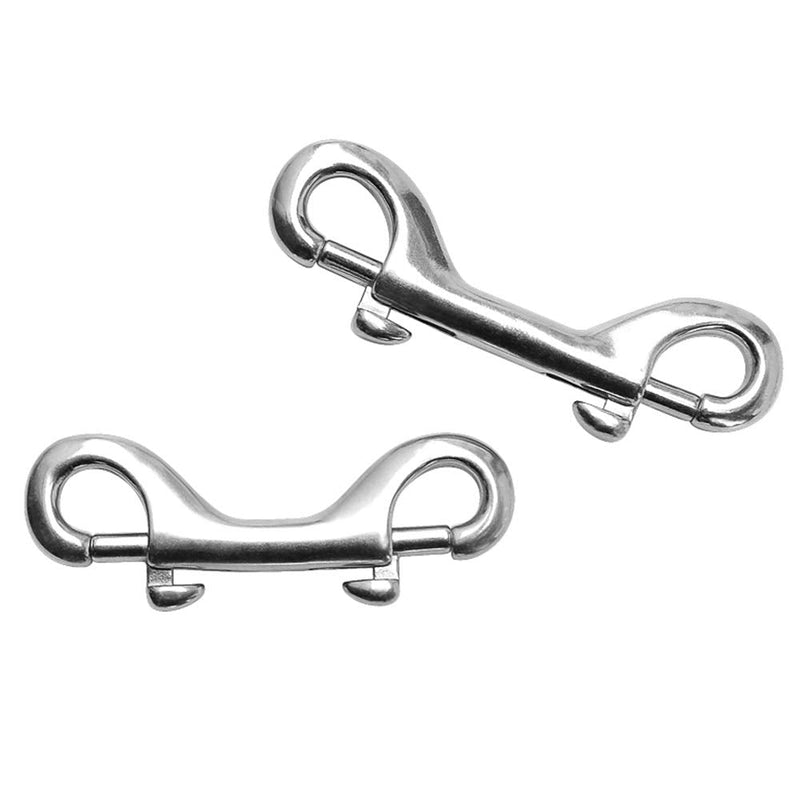 [AUSTRALIA] - POLARHAWK Double Ended Bolt Snap Hooks, Stainless Steel Double End Heavy Duty Trigger Snaps for Water Bucket/Dog Leash/Pet Feed Bucket/Pet Hammock and More, Pack of 6(3.5inch,Silver) 