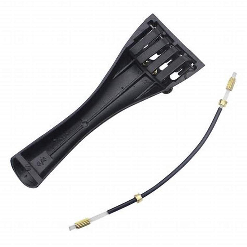 Violin Tailpiece Carbon Fiber 4/4 Size Fiddle Tailpiece 1 pcs with 1pcs Tailgut Tailcord Built-in 4 Fine Tuners Durable Strong