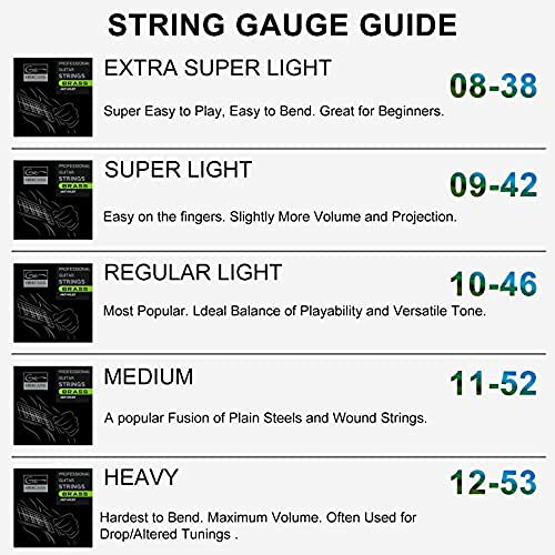Hricane 22 Pack Acoustic Guitar Strings 92/8 Brass Guitar String Light 11 Gauge 22 strings Light .011