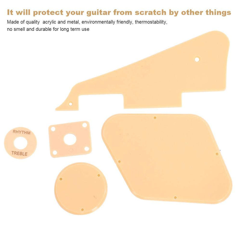 Dilwe Guitar Pickguard Set, Guitar Pickguard Jack Scratch Back Plate & Control Cavity Cover & Switch Cavity Cover & Pickguard Bracket & Switch Ring for LP Jazz Guitar Parts