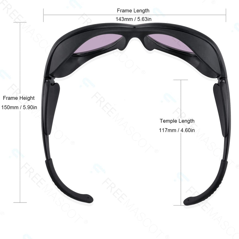 FreeMascot OD 5+ 190nm-380nm / 750nm-860nm Wavelength Violet and Infrared Laser Safety Glasses Frame Style 2