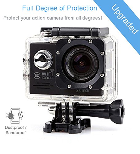 TEKCAM Action Camera Waterproof Case Underwater Protective Housing Case Compatible with AKASO EK7000 EK5000/ DBPOWER EX5000/ WiMiUS Q1Q2/ EKEN H9R/ Campark X15 V30 Sports Camera