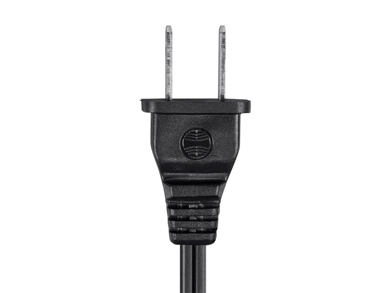 6ft 18AWG AC Power Cord Cable w/o Polarized, 10A (NEMA 1-15P to IEC-320-C7) 6 Feet