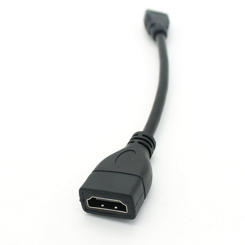 15CM High Speed 90 Degree Mini HDMI Right-Toward Male to HDMI Female Cable Adapter Connector Support 1080P Full HD, 3D (0.15m, Straight) 0.15m