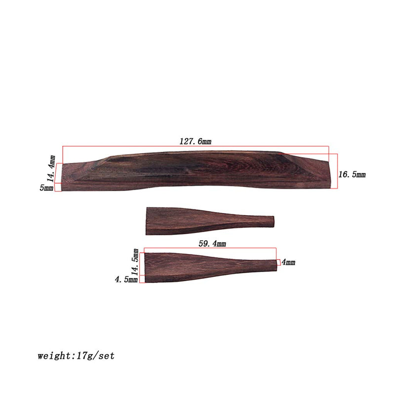 Alnicov Guitar Bridge Gypsy Jazz Bridge Rosewood Bridge with One center bridge and two mustache pieces