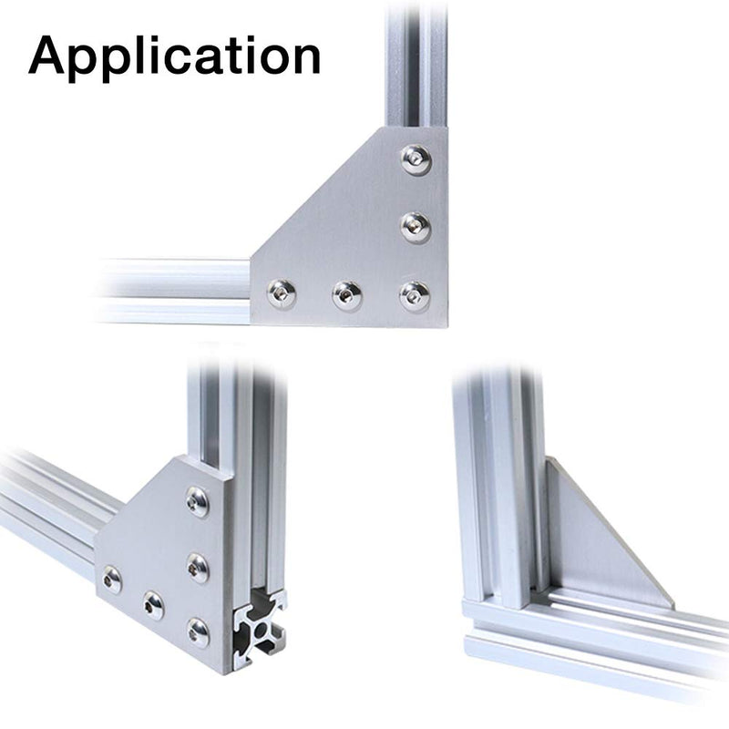KOOTANS 4pcs 5 Hole 2020 Series L Shape Joining Plate Bracket Outside Right Angle Joint Board Connection Plate Corner Bracket for Standard 6mm T Slot Aluminum Extrusion Profile 3D Printer Frame 4pcs 2020