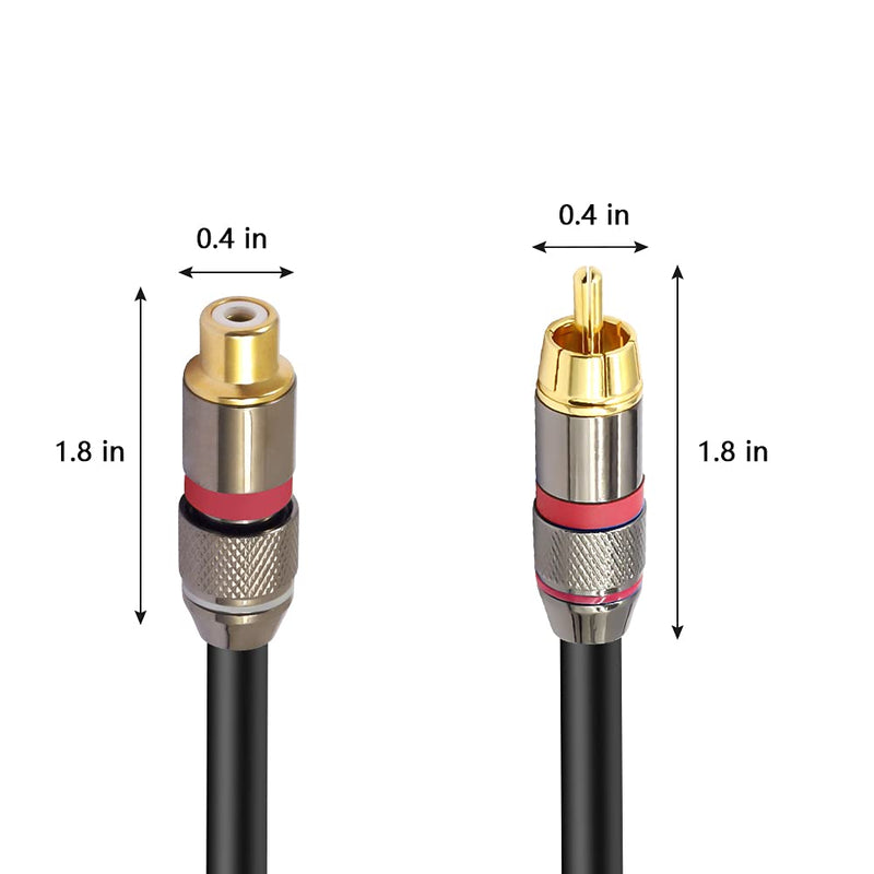 YABEDA RCA Female to Dual RCA Male Y Splitter Cable,Gold Plated RCA (1 Female to 2 Male) Stereo Audio Y Adapter Cable - 1.6feet/50cm F-2M