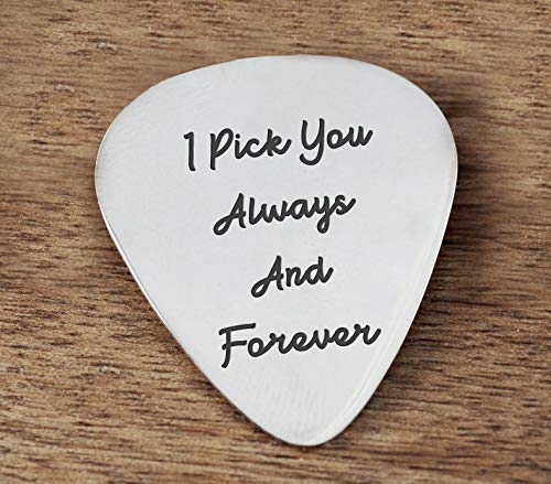 I pick you always and forever guitar pick,Valentine's day gift | Anniversary gift for husband anniversary musical gift| Boyfriend musician gift | Birthday Gift for guitarist Wedding Christmas gifts