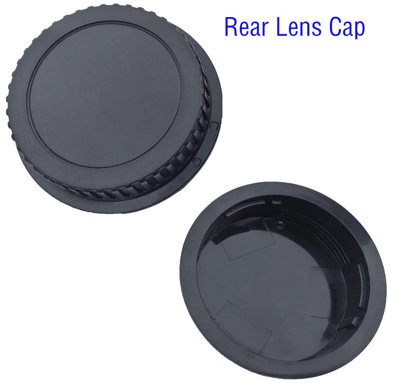 Camera Body Cap and Rear Lens Cover Compatible with Canon EOS EF EF-S Mount Camera T7 T6 90D 80D 77D 70D 60D 5Ds 1DX 5D 7D / 6D Mark II III 200D Rebel SL3 SL2 T6i T7i T6S T4i T5i T5 T3[2 Sets]