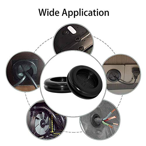 Canitu 170Pcs Rubber Grommet, Double Sided Round Rubber Plug Hole Grommets Kit 7 Sizes Drill Hole Firewall Electrical Gasket for Protecting Cable Wire Hole Plug Assortment Automotive Supply 170Pcs Double Sided Rubber Grommet