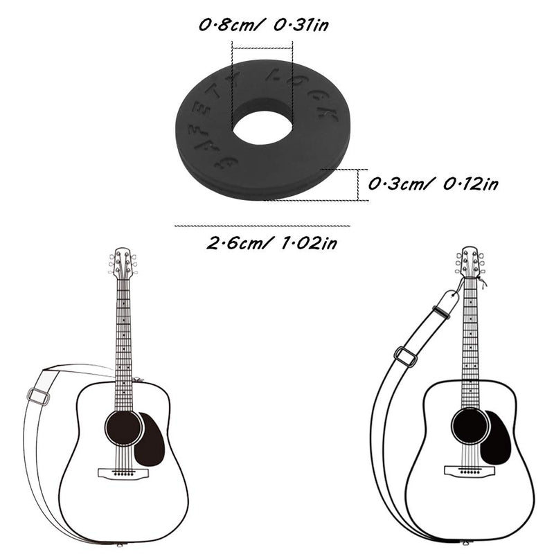 Premium Guitar Strap Locks (3 Pair) & Black Guitar Strap, SourceTon Strap Blocks Guitar Protector and Guitar Shoulder Strap for Bass Electric Guitar & Ukulele