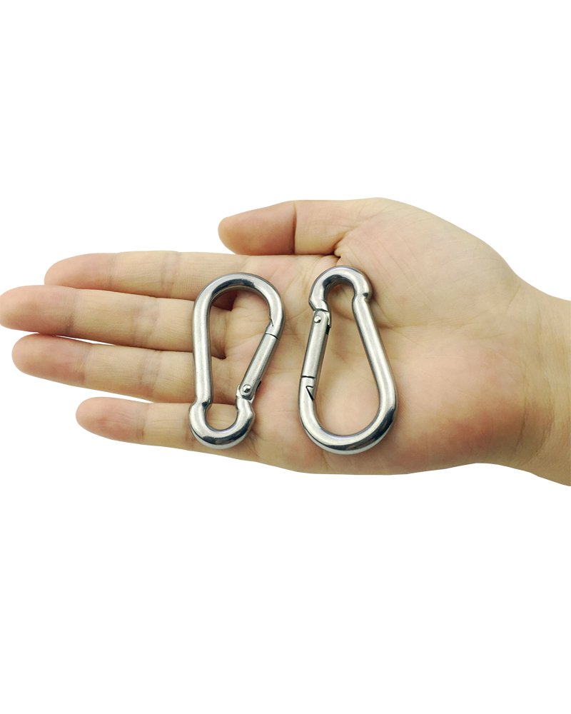 Mydio Set of 4 Silver Spring Snap Hook Stainless Steel 304 Clip Keychain