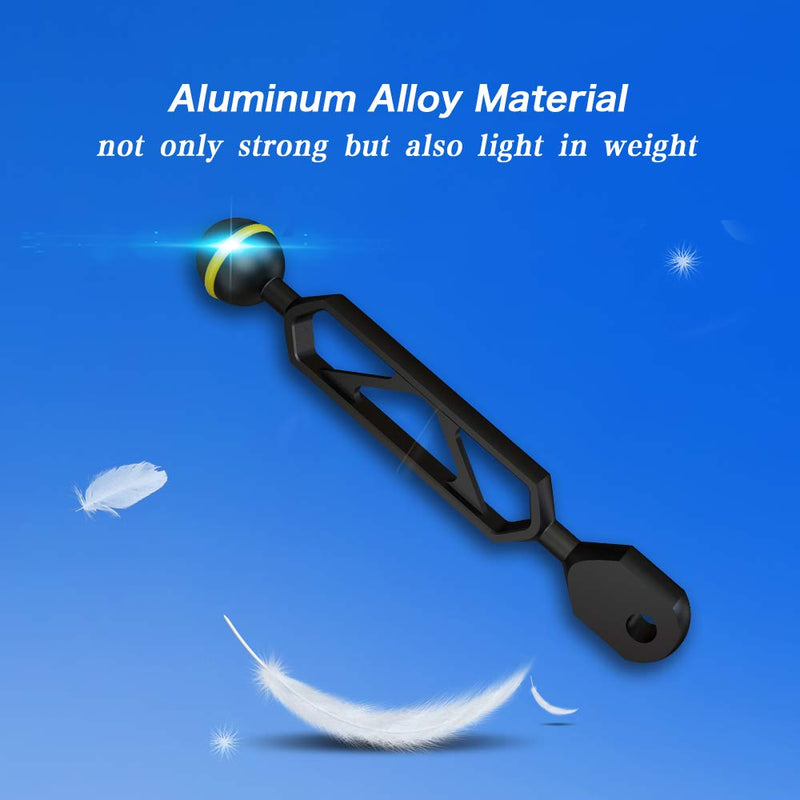 MEIKON luminum Alloy 6 Inch Dual Ball Arm for Underwater Photography Light Connection 6 inch YS Ball Arm