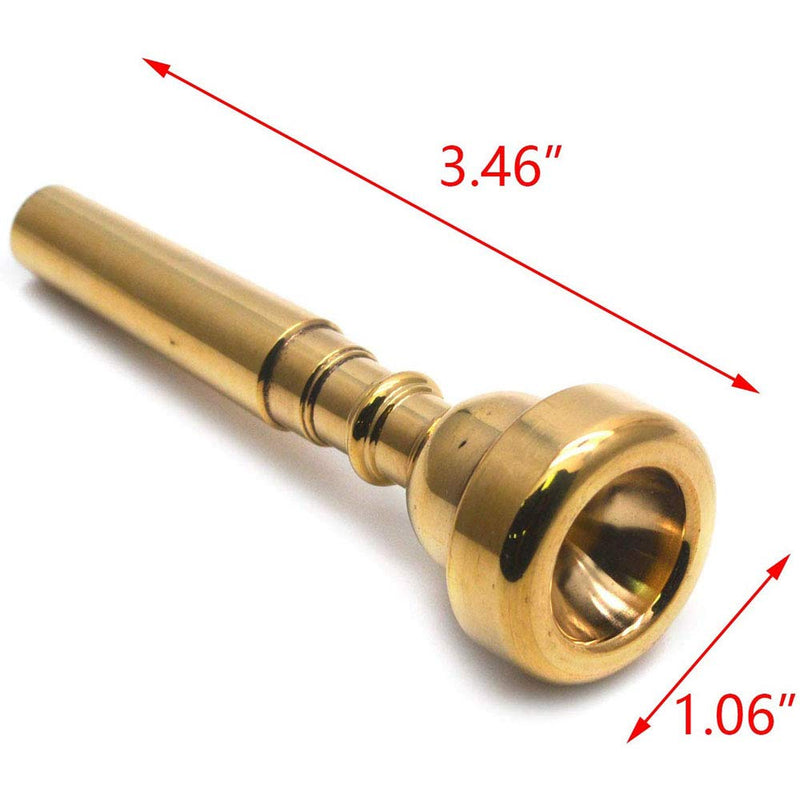 Liyafy 3pcs Bb Trumpet Mouthpiece 3C 5C 7C Classic Shape Replacement Trumpet Parts Gold Plated