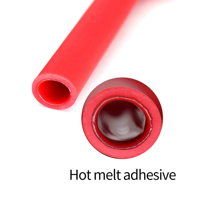 Purple-fox 3:1 Heat Shrink Tubing Adhesive-Lined Heat Shrinkable Tube Waterproof Insulation Sealing DIY Red (Dia 1/4"(6.4mm)) Dia 1/4"(6.4mm)