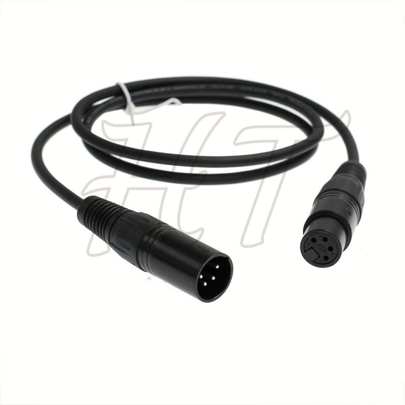 HangTon XLR 4 Pin DSLR Camera Monitor Recorder Mixer Power Supply Cable XLR Male To Female (1) 1.0 Metres