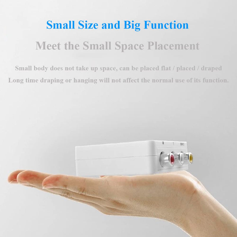 Mini VGA to Video Converter, Composite AV to VGA Adapter, TV SetTop Box Audio Video Converter (White) White