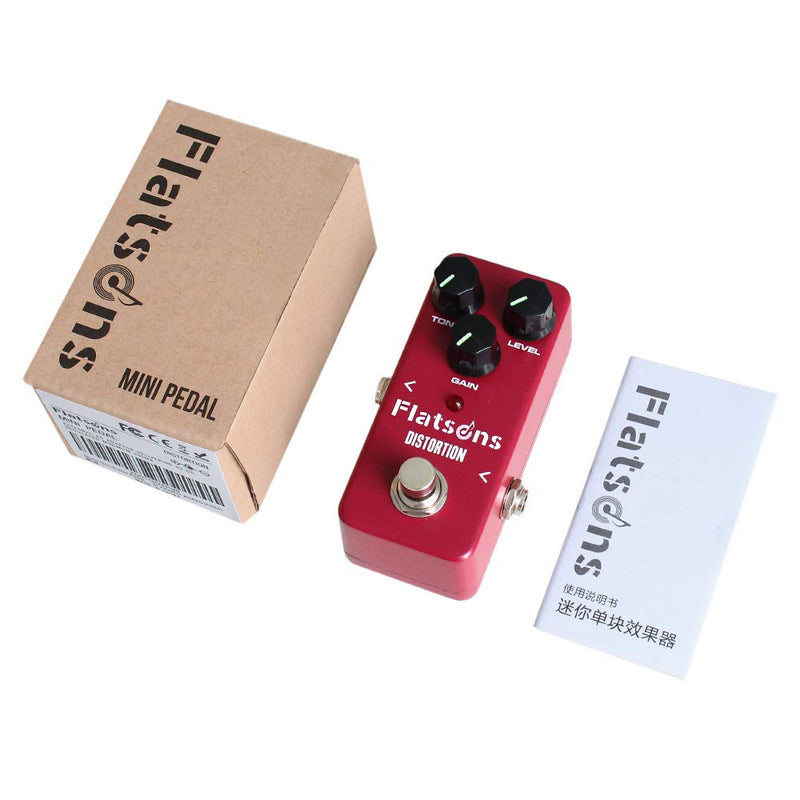 [AUSTRALIA] - Flatsons FDS2 Distortion Guitar Pedal Mini Effect Pedal Processor of Classic Distortion Tone Effect Universal for Guitar and Bass With Three Adjustment Knobs 