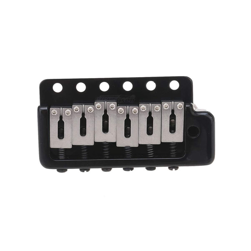 Wilkinson WVPC-SB 54mm Stainless Steel Saddles 6-Hole Guitar Tremolo Bridge with Full Solid Steel Block for Import Strat and Japan Strat, Black