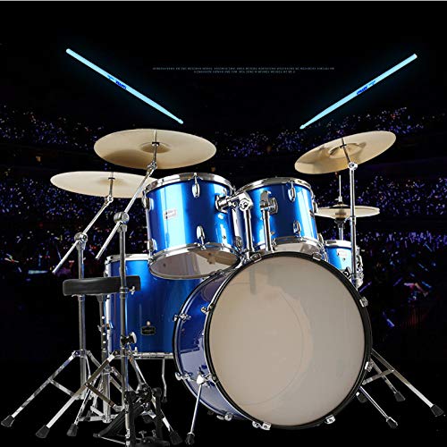 YiPaiSi 5A Luminous Light Up Drum Sticks, Luminous Light Up Drumsticks, Bright Luminous Glow in The Dark Drumsticks, Bright Light Up Drum Sticks (Blue)