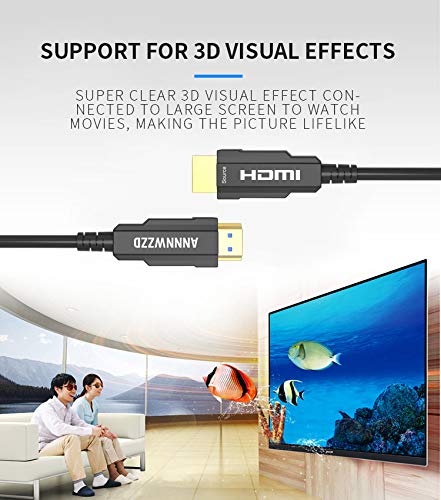 LinkinPerk Fiber Optic HDMI Cable 4K 60Hz,Fiber HDMI Cable 2.0 Supports (18Gbps 4:4:4, Dolby Vision, HDR10, eARC, HDCP2.2) Suitable for TV LCD Laptop PS3 PS4 Projector Computer,Cable HDMI (50ft) 50ft