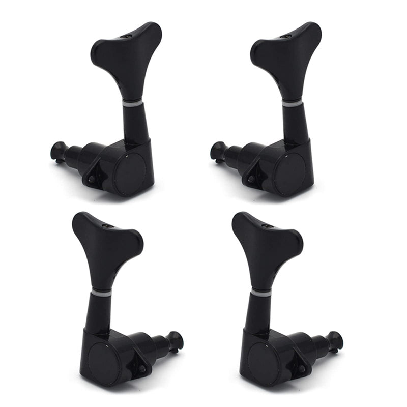 MAXCHEER 2R2L Electric Bass Guitar Sealed Tuning Pegs Tuners Machine Heads Tuning Keys/Buttons Guitar Parts Machine Head Tuners for Precision Bass and Jazz Bass (Black) Black