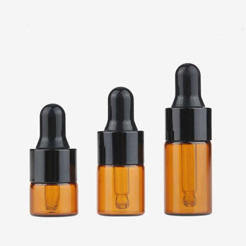 Furnido 15 Pieces Mini Amber Glass Dropper Bottle Refillable Empty Container Eye Dropper Vials with Pipette for Cosmetic Perfume Essential Oil Bottles Tiny Portable Bottles Vials (3ml) 3ml