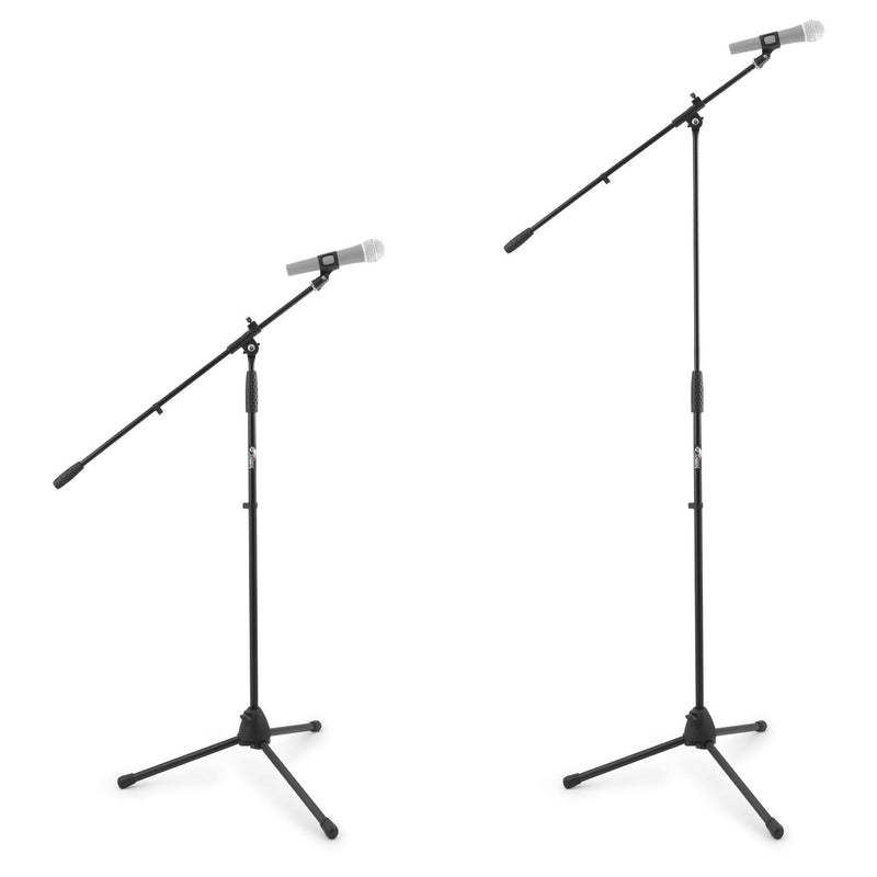 Tiger MCA68-BK Microphone Boom Stand, Mic Stand with Free Mic Clip, Black & Stagg 10m High Quality XLR to XLR Plug Microphone Cable