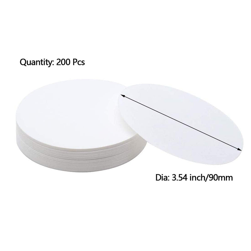 Sscon 200pcs Qualitative Filter Paper Circles, 20-25 Micron, 3.7 s/100mL/sq High Flow Rate, 90mm/3.54" Diameter
