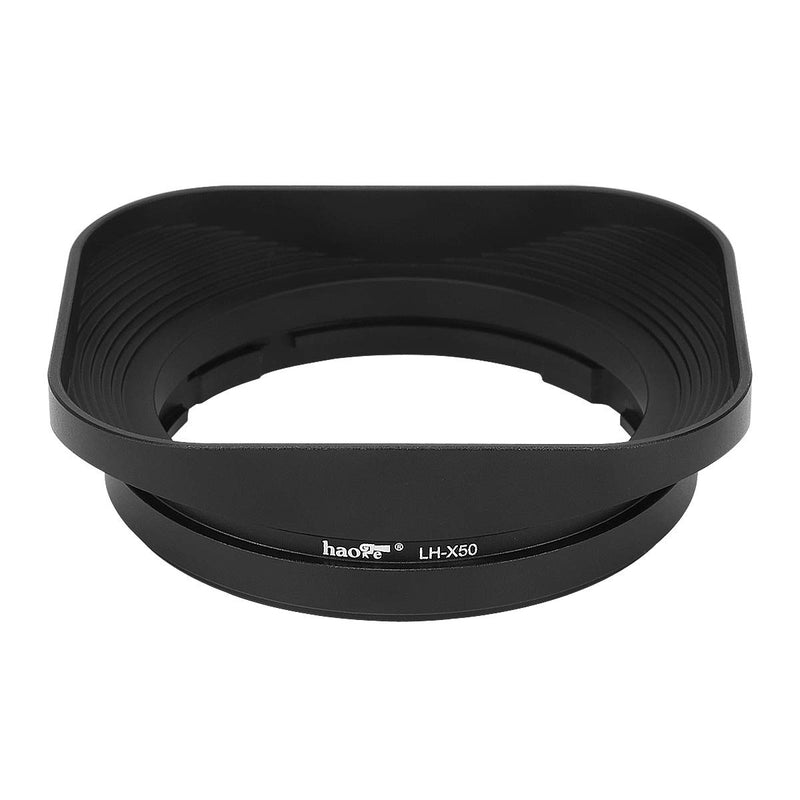 Haoge LH-X50 Bayonet Square Metal Lens Hood for Fujifilm Fuji Fujinon XF 50mm F2 R WR Lens on X-Pro2 X-Pro1 X-T2 X-T1 X-T20 X-T10 X-E2S X-A5 X-A20 X-E3 X-H1