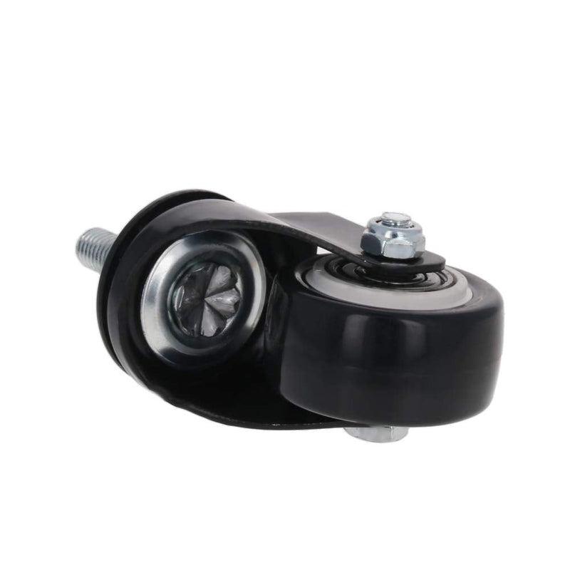 1.5 Inch Swivel Caster Wheels PU 360 Degree Threaded Stem Caster Wheel, M8 x 25mm, 77lb Capacity Each Wheel Black Tone 4pcs, (Bettomshin)