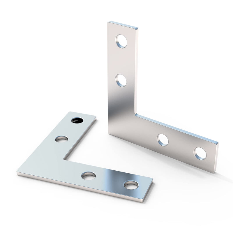 10Sets L Shape Connector, Aluminum Extrusion Connector Bracket Sets,40Pcs M5 T-Slot Sliding Nuts, 40Pcs M5x8mm Hex Socket Cap Screw Bolt,for 6mm Slot 2020 Series Aluminum Profile Extrusion