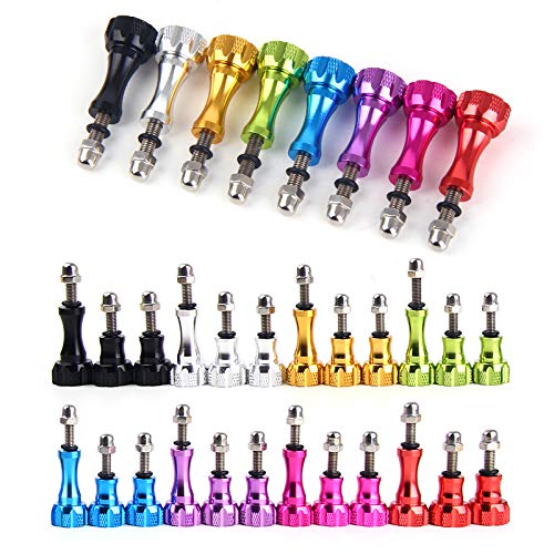 [AUSTRALIA] - SLFC 3 Pcs Aluminum Alloy Thumbscrews for GoPro Hero 2018, GoPro Fusion, GoPro Hero 8/7/6/5/4/3/2/1 and DJI Osmo Action, 8 Colors, Very Durable, Standard Camera Mounts Screws (Red) Red 