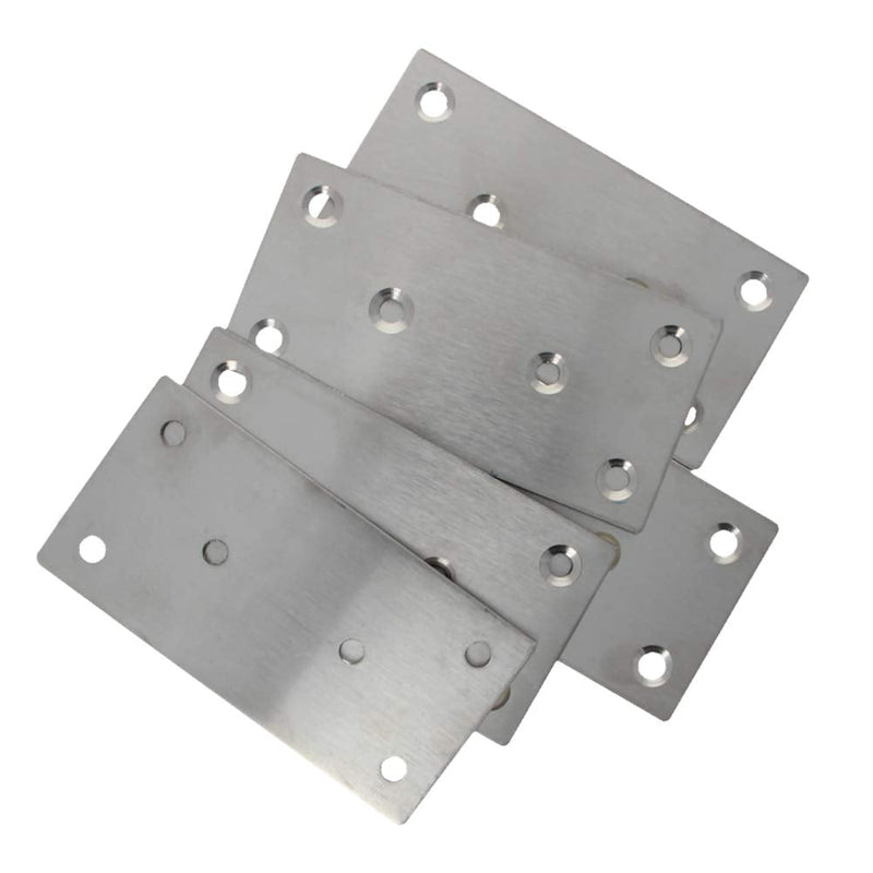 [AUSTRALIA] - Bettomshin 5 PCS Flat Fixed Straight Bracket Repair Board 3.94" x 1.97"Brushed Stainless Steel Surface Connection Angle Bracket Gusset Plate 