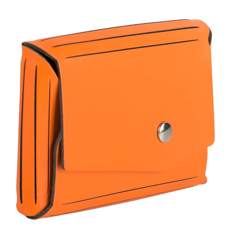 JAM PAPER Italian Leather Business Card Holder Case with Angular Flap - Orange - Sold Individually