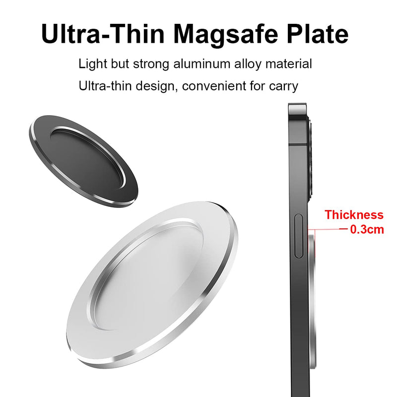 Magnetic Plate Compatible with iPhone 12 Series Collapsible Grip/Socket Stand, Magnet Holder Base Designed for Collapsible Grip/Socket Mount, Phone Ring Holder