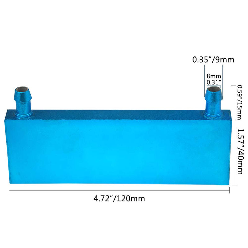 BXQINLENX Aluminum Water Cooling Block for CPU Graphics Radiator Heatsink 40x 120X12mm Blue