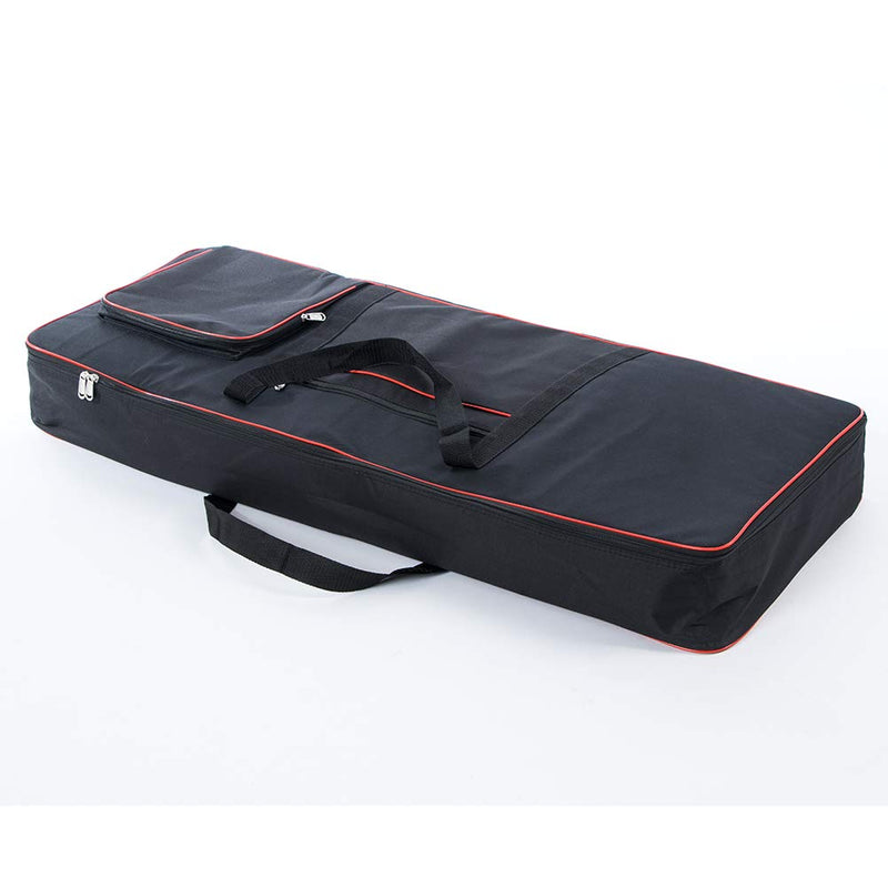 61 Key Keyboard Case Gig Bag Padded, Portable Electric Keyboard Piano 600D Oxford Cloth with 10mm Cotton Case Gig Bag 40"x16"x6" GJB54 (black+red)