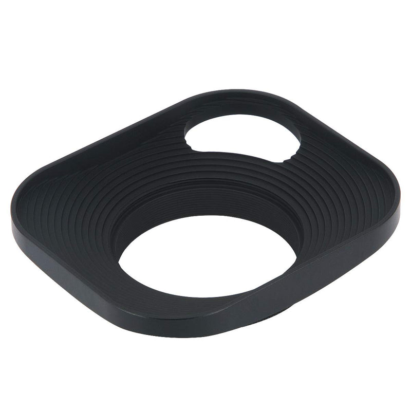 Haoge LH-B39P 39mm Square Metal Screw-in Lens Hood Hollow Out Designed with Cap for Leica Rangefinder Camera with 39mm E39 Filter Thread Lens Black