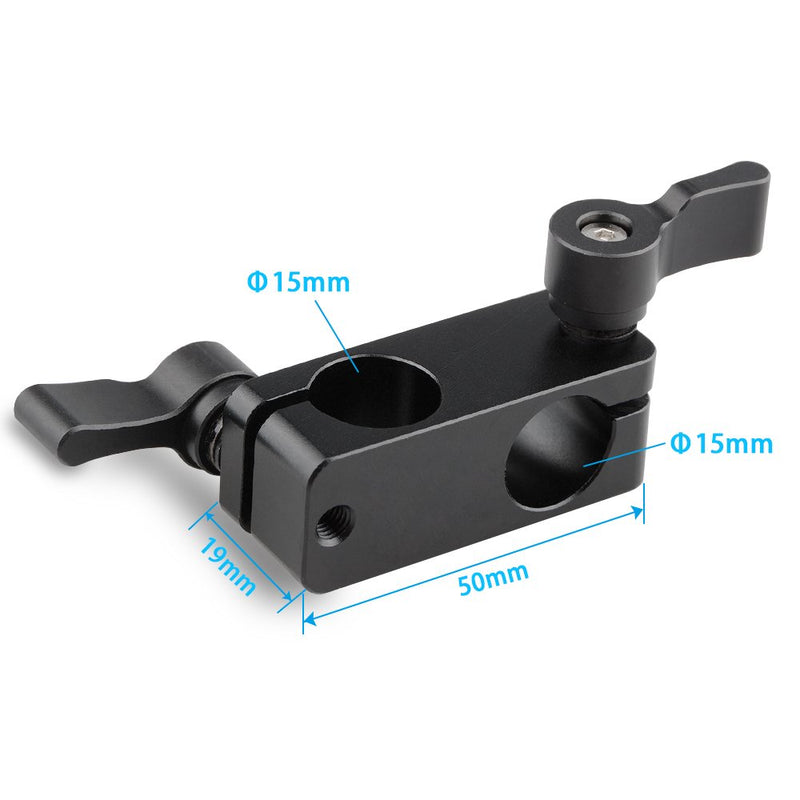 CAMVATE Right Angle Rod Clamp 15mm Rod 90 Degree Rotate for Video Camera DSLR Rig(Black)