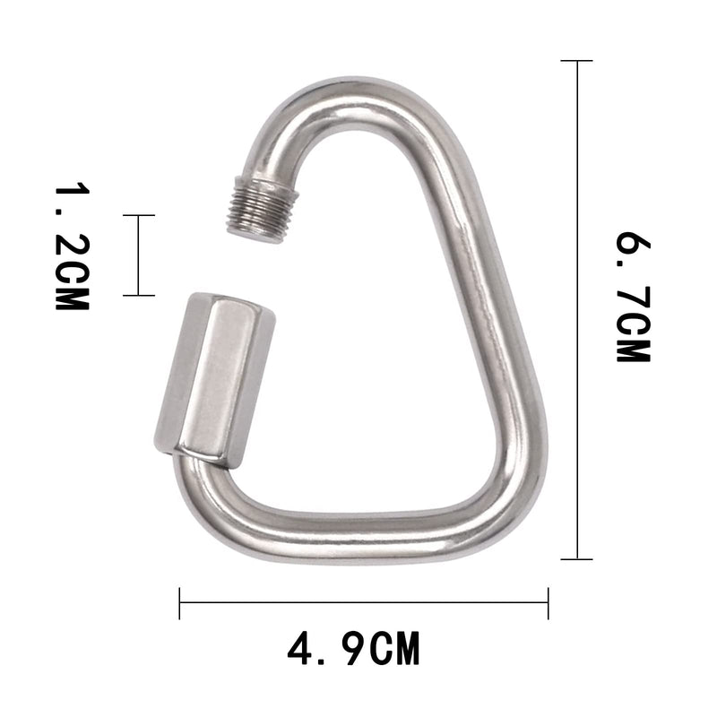 Chris.W 2 Pack Delta Quick Link Stainless Steel Triangle Chain Connector Heavy Duty Triangle Carabiners 3/8"(10mm) Marine Grade Triangle for Outdoor Hiking Traveling 2Pack 3/8"(10mm)
