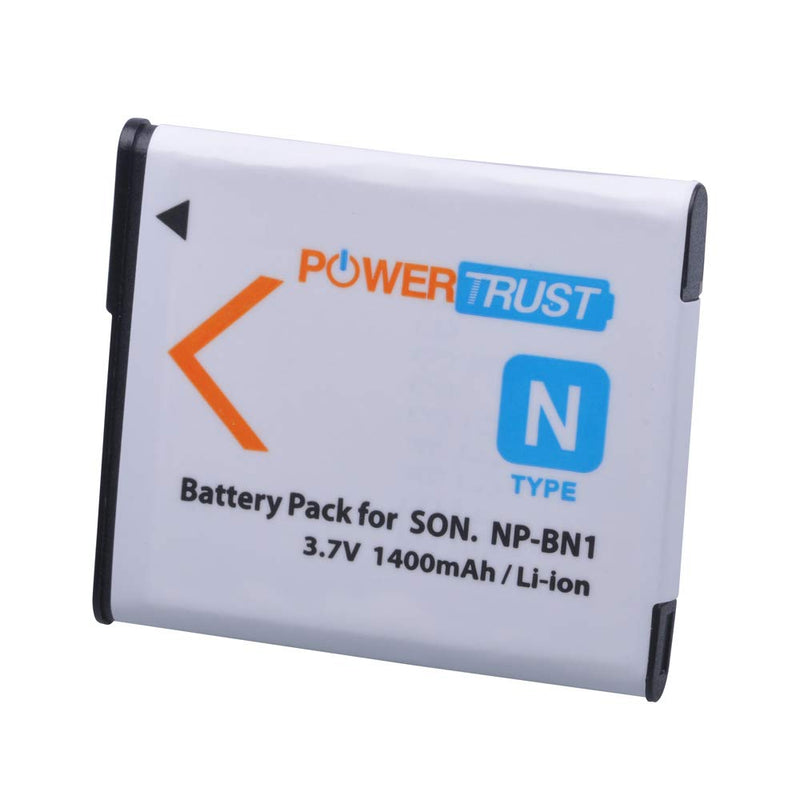 PowerTrust 2X NP-BN1 Battery for Sony NP BN1 NPBN1 BC-CSN and Cyber-Shot DSC-QX10 QX30 QX100 DSC-TF1 DSC-TX10 TX20 TX30 DSC-W530 DSC-W570 DSC-W650 DSC-W800 DSC-W830 Digital Camera