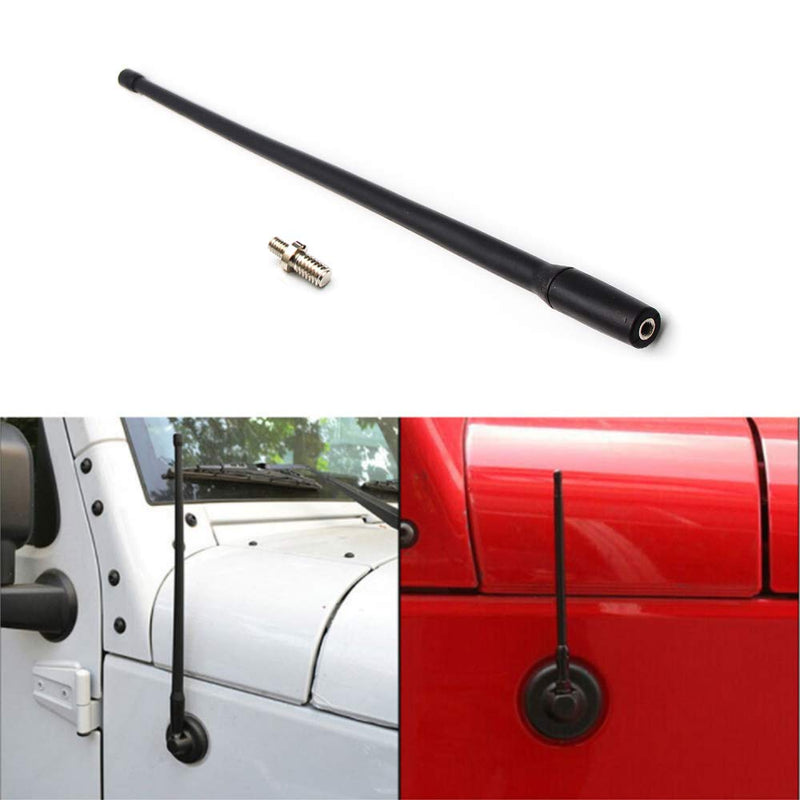 Antenna Compatible with Jeep Wrangler JK JKU JL JLU (2007-2021) Flexible Rubber Antenna Replacement Car Wash Proof Short Rubber Antenna - Internal Copper Coil （13 inches ）