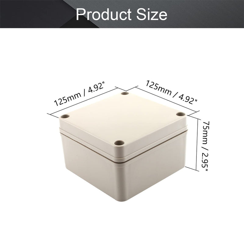 Fielect 4.92" x 4.92" x 2.95" ABS Plastic Dustproof Waterproof IP66 Junction Box Universal Electrical Project Enclosure 125x125x75mm(L*W*H)