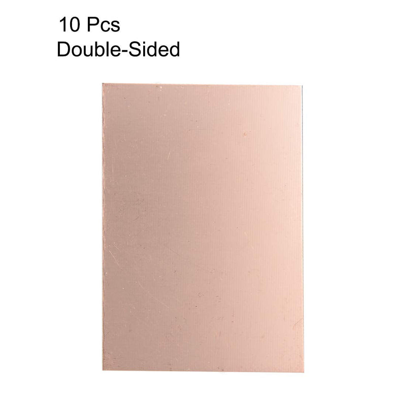 uxcell Double-Sided Copper Clad Laminate PCB Circuit Board, FR4 100x70mm 3.94x2.76 inch, 1.5mm Thickness DIY Prototyping PCB Board, Name Board, 10pcs
