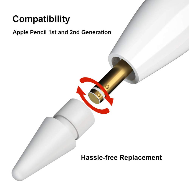 APETOO Compatible with Apple Pencil Tip and Cap Replacement for Apple Pencil 1st Generation, iPencil Cap Magnetic + Pencil Nib iPencil Tip Compatible with iPad Pro 12.9 10.5 9.7 inch High Sensitivity